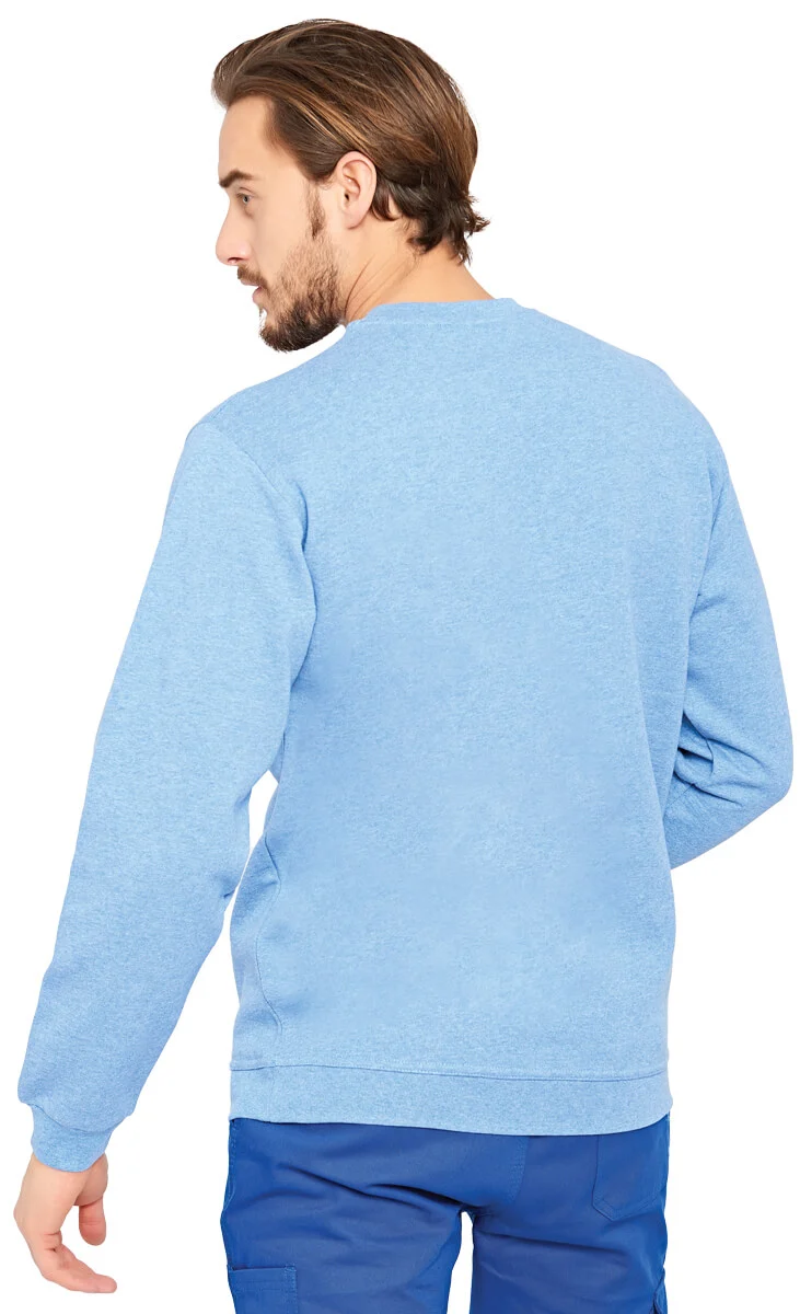 Sweatshirt Blau Meliert Rundhals / M066-25 Blau