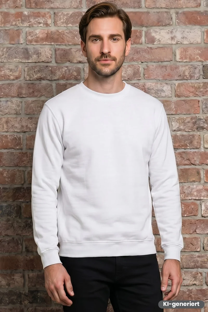 Sweatshirt Rundhals / M066-21 Weiss