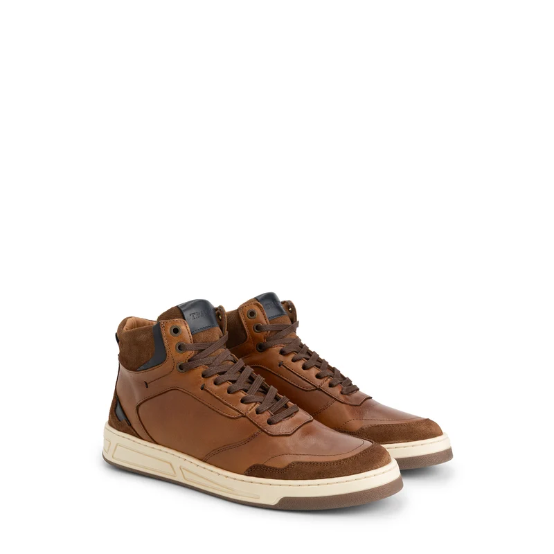 Durham Herren - Halbhohe Sneakers - Leder - Cognac