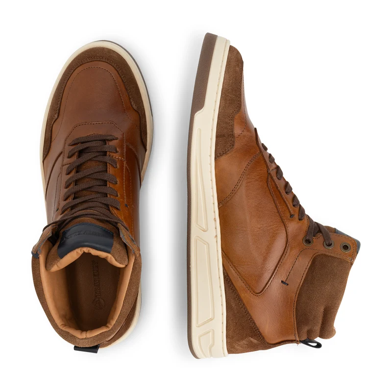 Durham Herren - Halbhohe Sneakers - Leder - Cognac