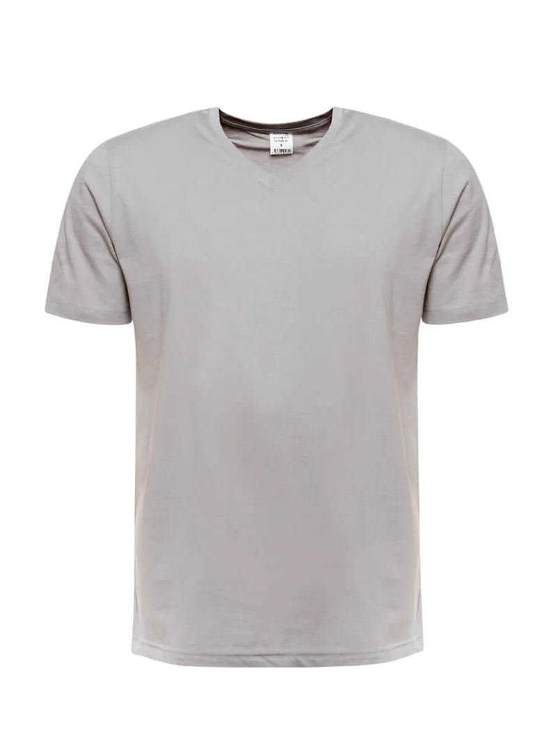 T - Shirt Bw. V - Kragen / M066-06 Grau