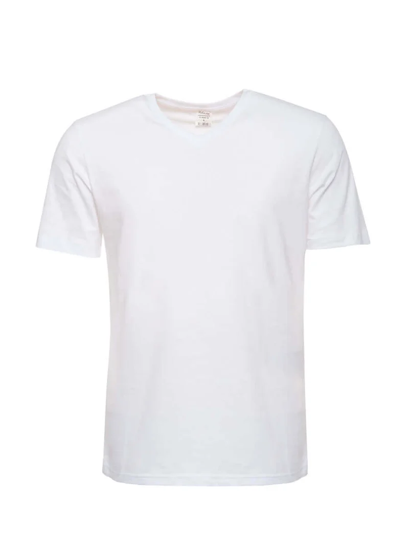 T - Shirt Bw. V - Kragen / M066-06 Weiss
