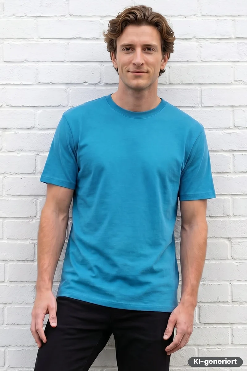 T - Shirt Rundhals / M066-03 Turkis