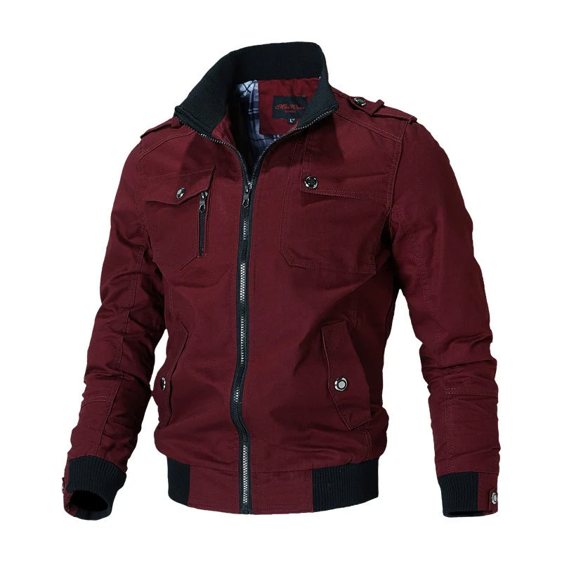 Herren Bomberjacke | Leichte Windjacke mit Reißverschluss für Frühling und Sommer