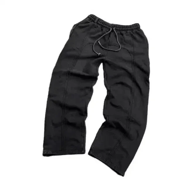 Herren Cropped Jogginghose mit Kordelzug | Lockere Stretch Freizeithose im Streetwear Stil | Elastischer Bund