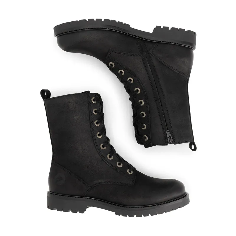 Bossvika Damen - Schnürboots met rits - Nubukleder - Schwarz