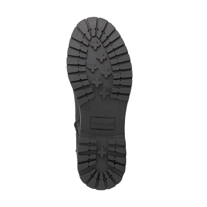 Bossvika Damen - Schnürboots met rits - Nubukleder - Schwarz