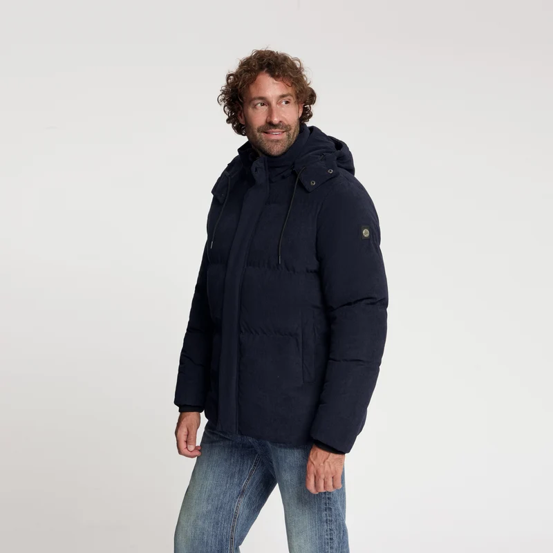 Ulf Herren – Daunen-Winterjacke – Cord – Marineblau
