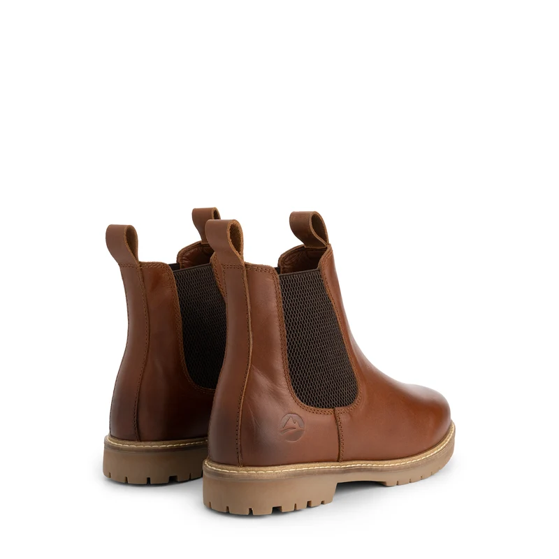 Tversted Damen – Chelsea-Stiefel – mit Wollfutter – Cognac