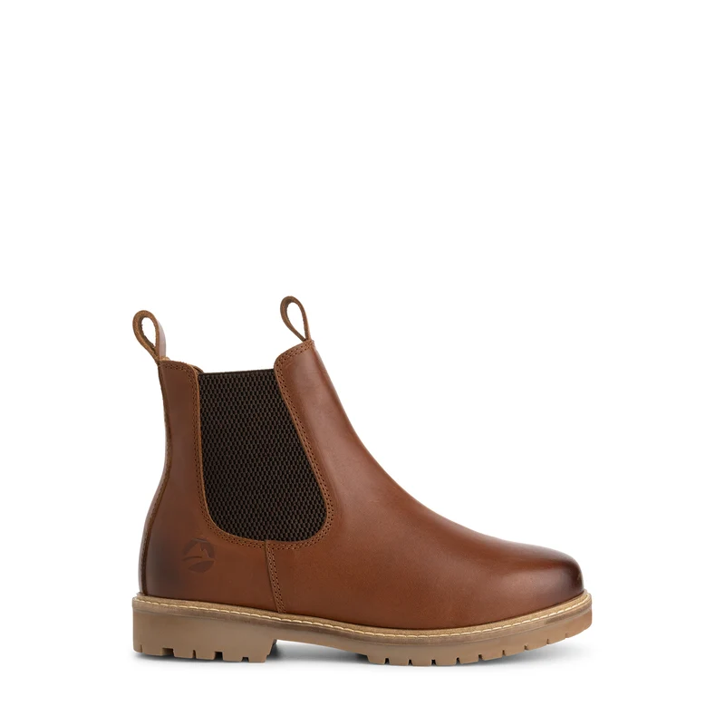 Tversted Damen – Chelsea-Stiefel – mit Wollfutter – Cognac