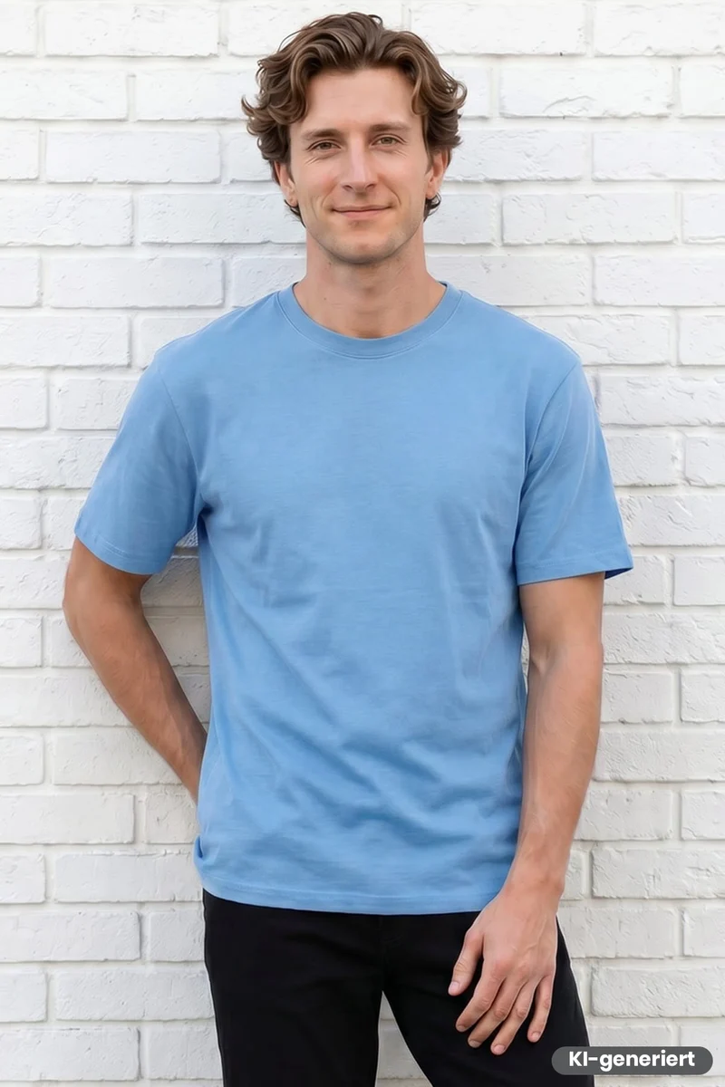 T - Shirt Rundhals / M066-03 Blau