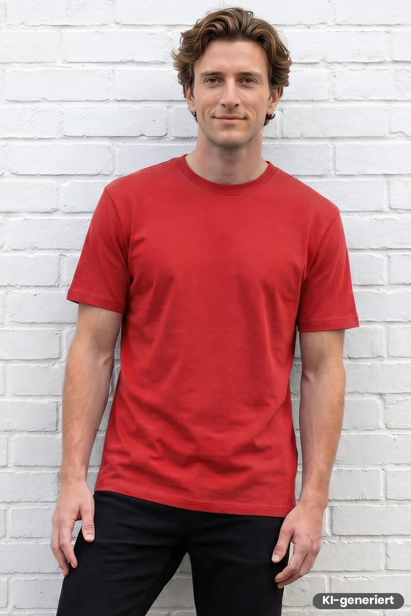 T - Shirt Rundhals / M066-03 Rot