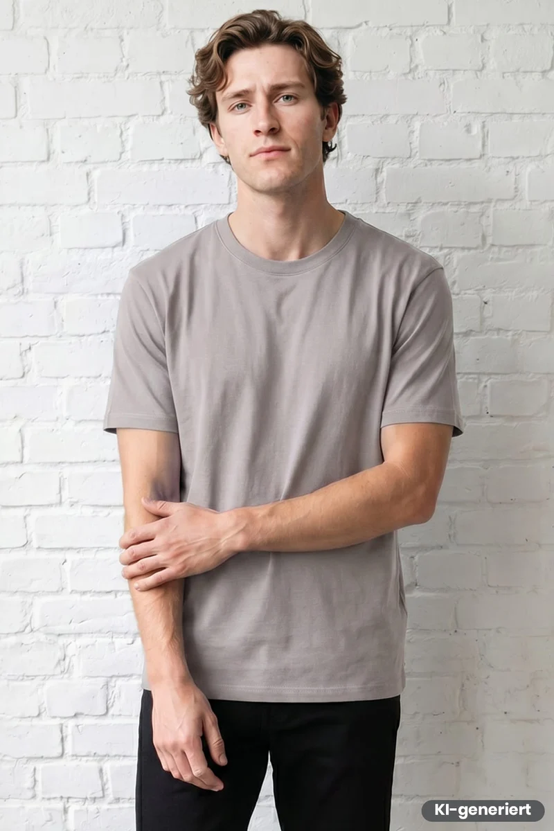 T - Shirt Rundhals / M066-03 Grau
