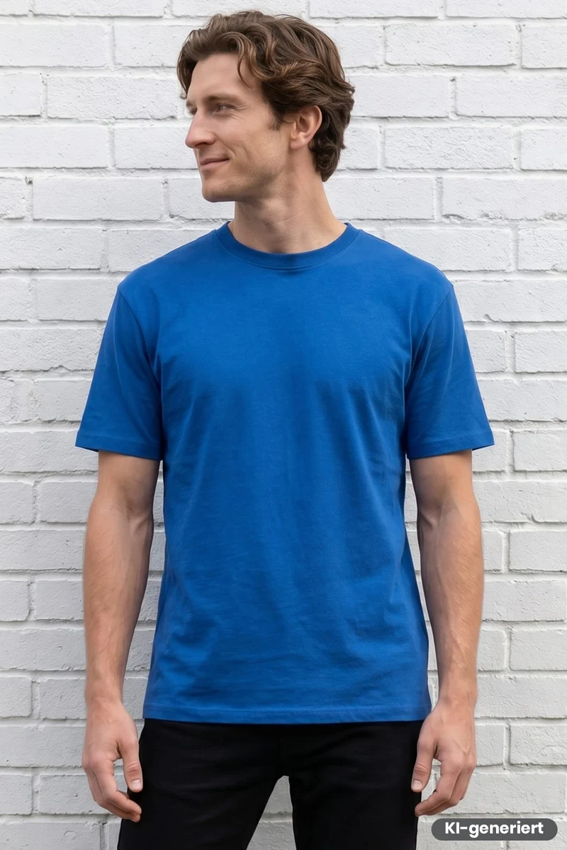 T - Shirt Rundhals / M066-03 Kornblau