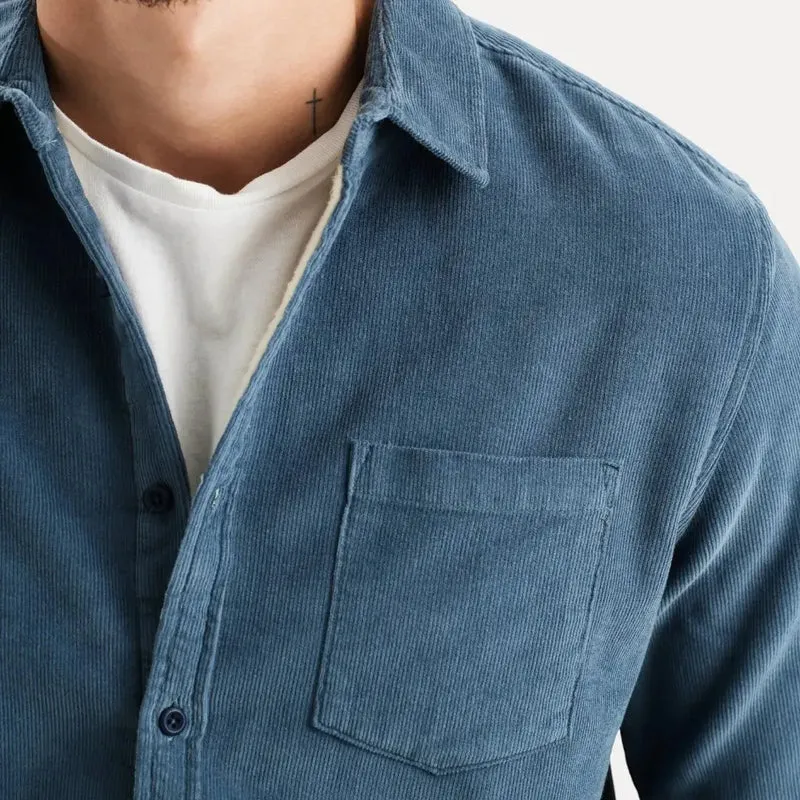 Herren Cordhemd mit Teddyfutter | Langarm Hemd aus Baumwollmischung | Warmes Freizeithemd mit Knopfleiste