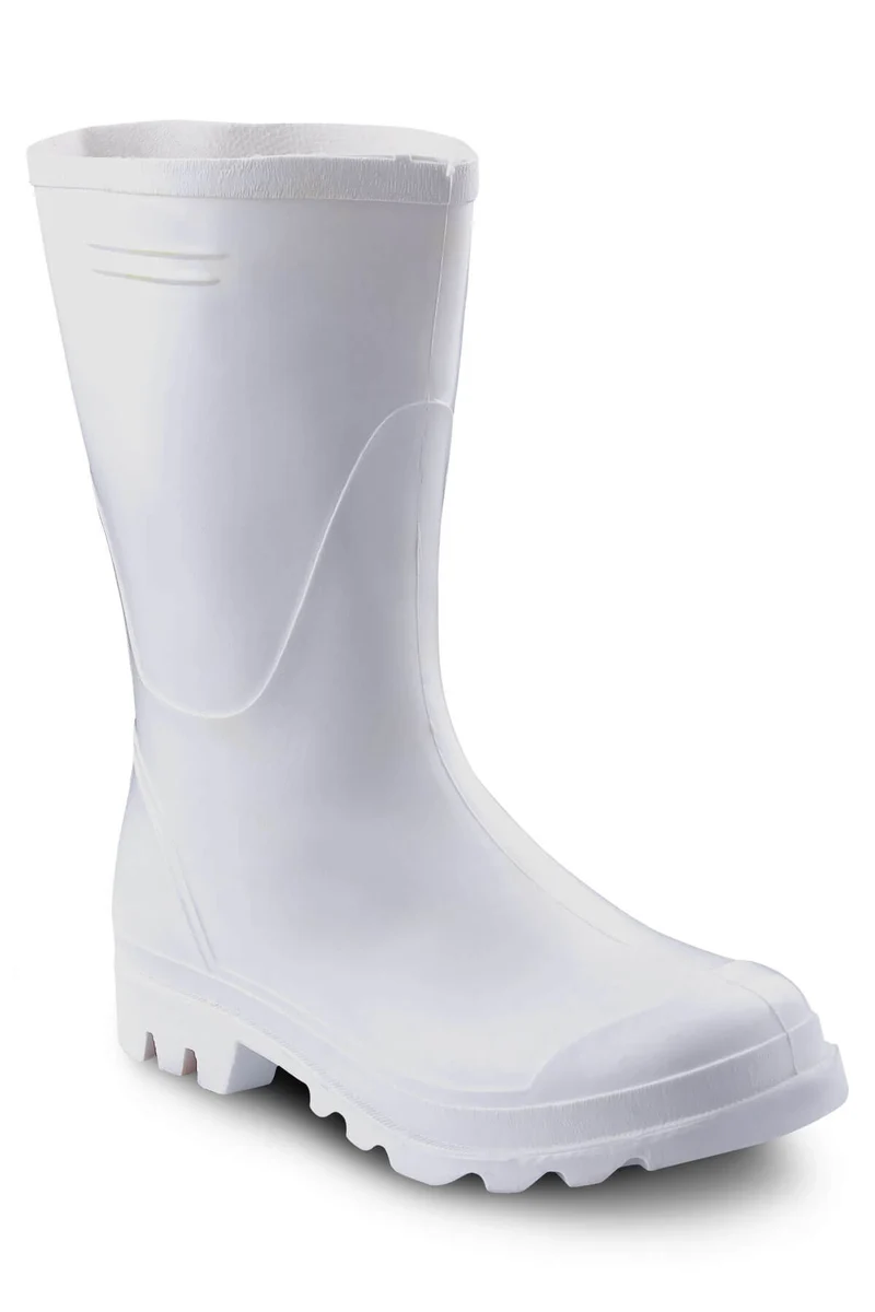 Kurzer Gummi Stiefel / T003-04 Weiss