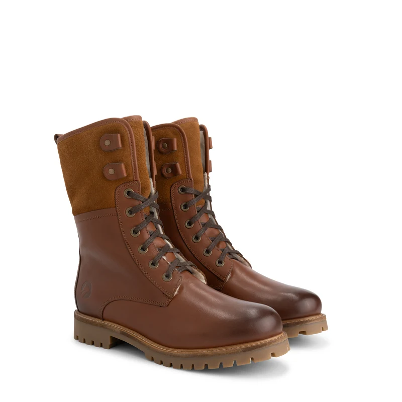 Jostedal Herren - Schnürboots - Wolle gefüttert - Cognac