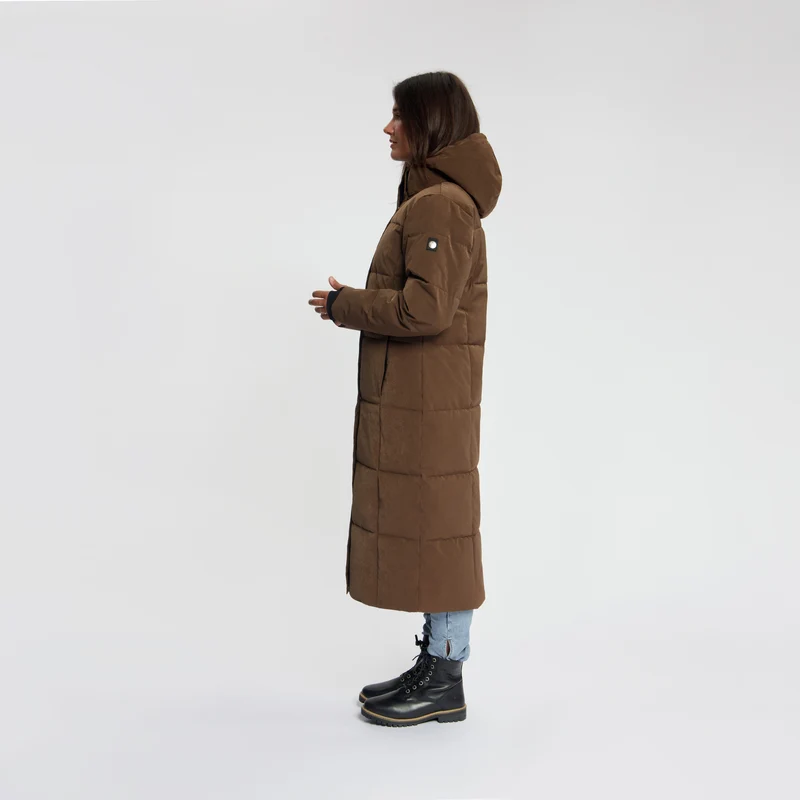 Andels Damen – Daunen-Winterjacke – Wasserdicht – Dunkelbraun