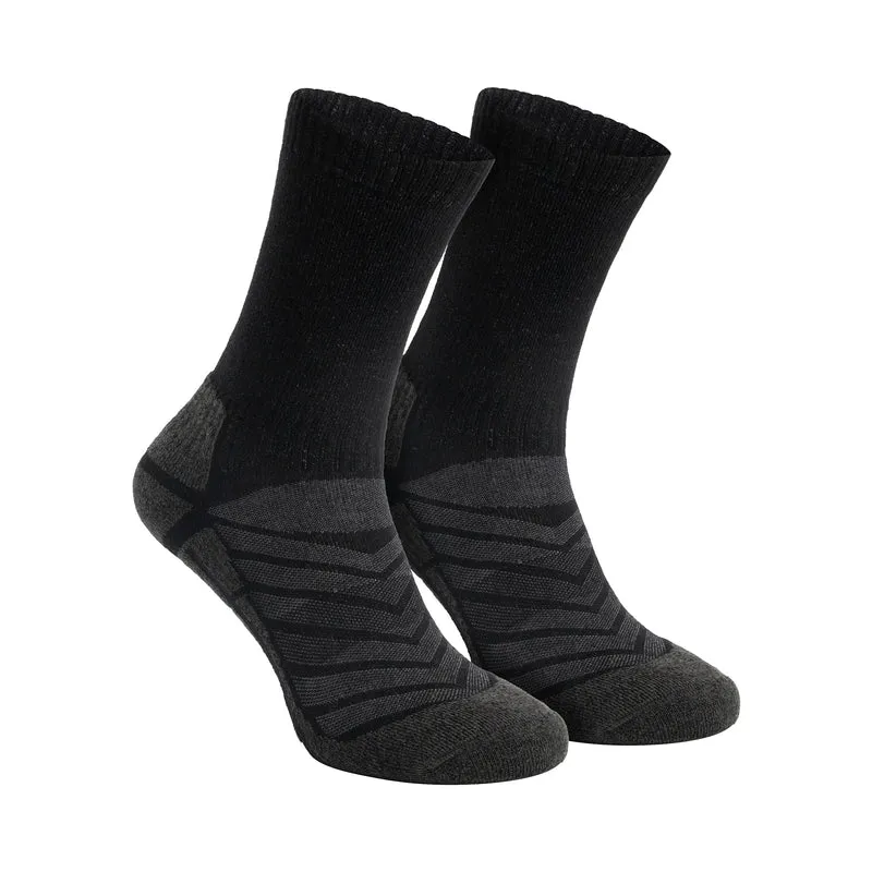 Bran Unisex 2er-Pack Wandersocken – Nahtlos – Schwarz