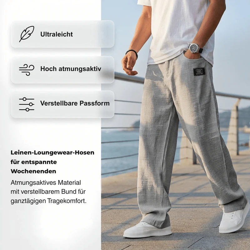 Herren Sommerhose | Luftige Freizeithose mit lockerem Schnitt und tiefen Seitentaschen für warme Tage