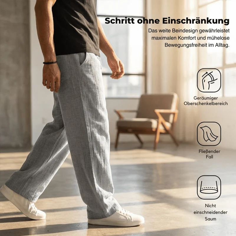 Herren Sommerhose | Luftige Freizeithose mit lockerem Schnitt und tiefen Seitentaschen für warme Tage