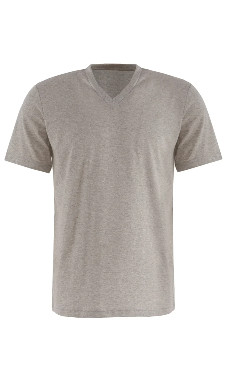 T - Shirt V - Ausschnitt / M066-40 Grau