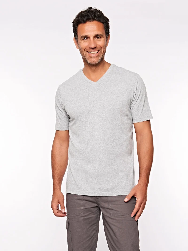 T - Shirt V - Ausschnitt / M066-40 Grau