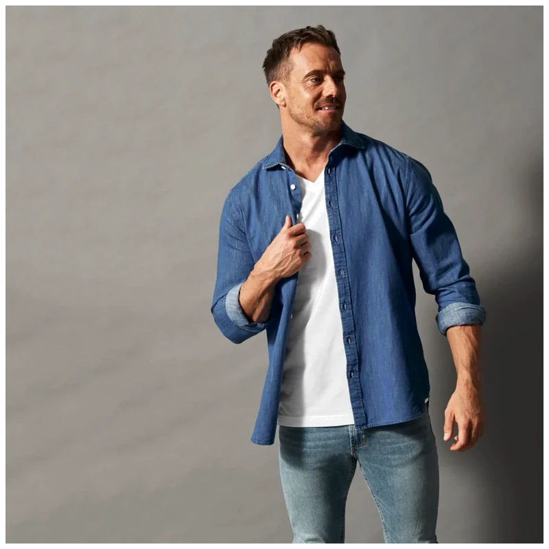 Cottover Denim Shirt Comfort Heren GOTS Gecertificeerd 141036