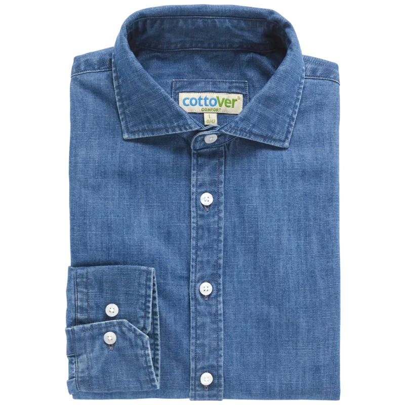 Cottover Denim Shirt Comfort Heren GOTS Gecertificeerd 141036