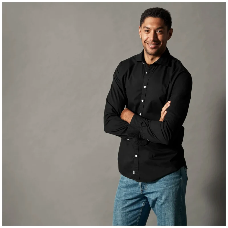 Cottover Shirt Twill Slim Fit Heren GOTS Gecertificeerd 141048