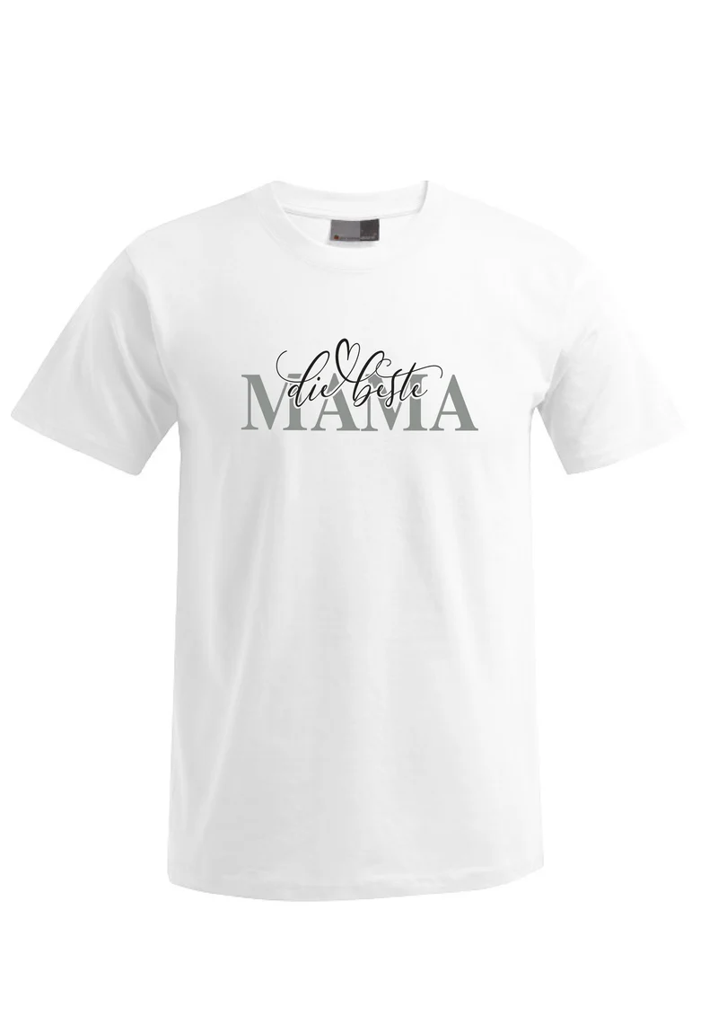 T-Shirt - beste MAMA silber weiß