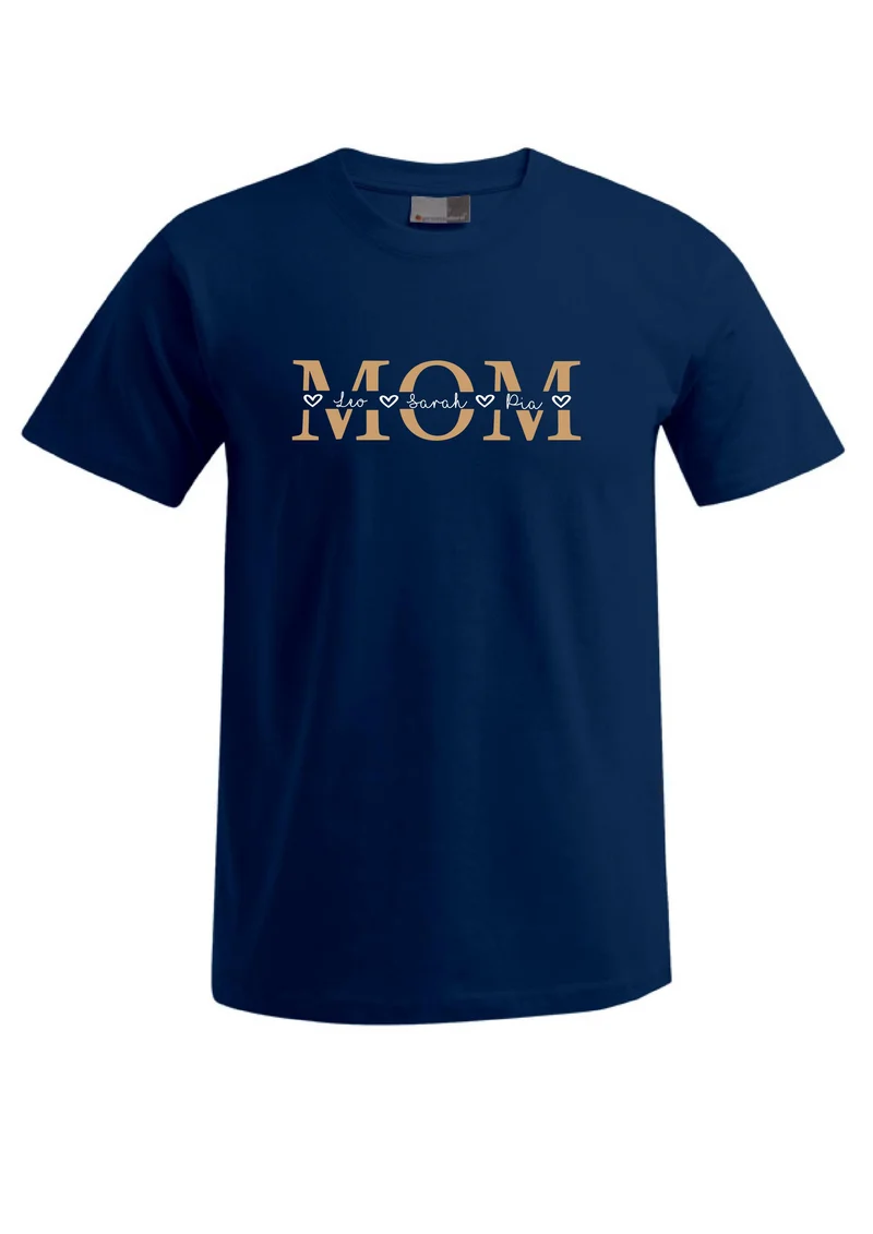 T-Shirt MOM - Herzen geteilt gold