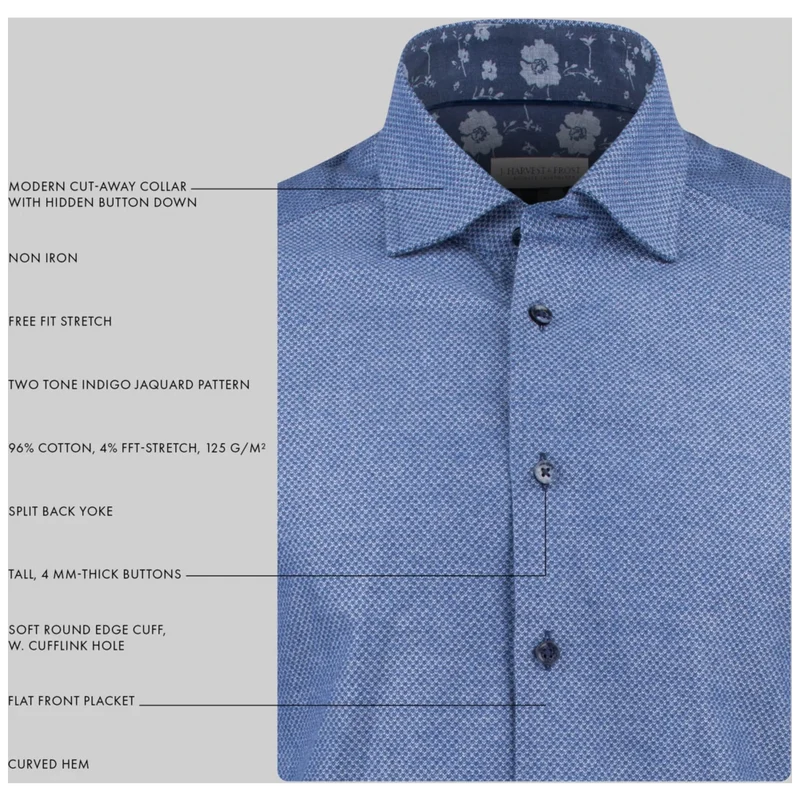 James Harvest & Frost Purple Bow 144 Overhemd Slim Fit Heren 2914402