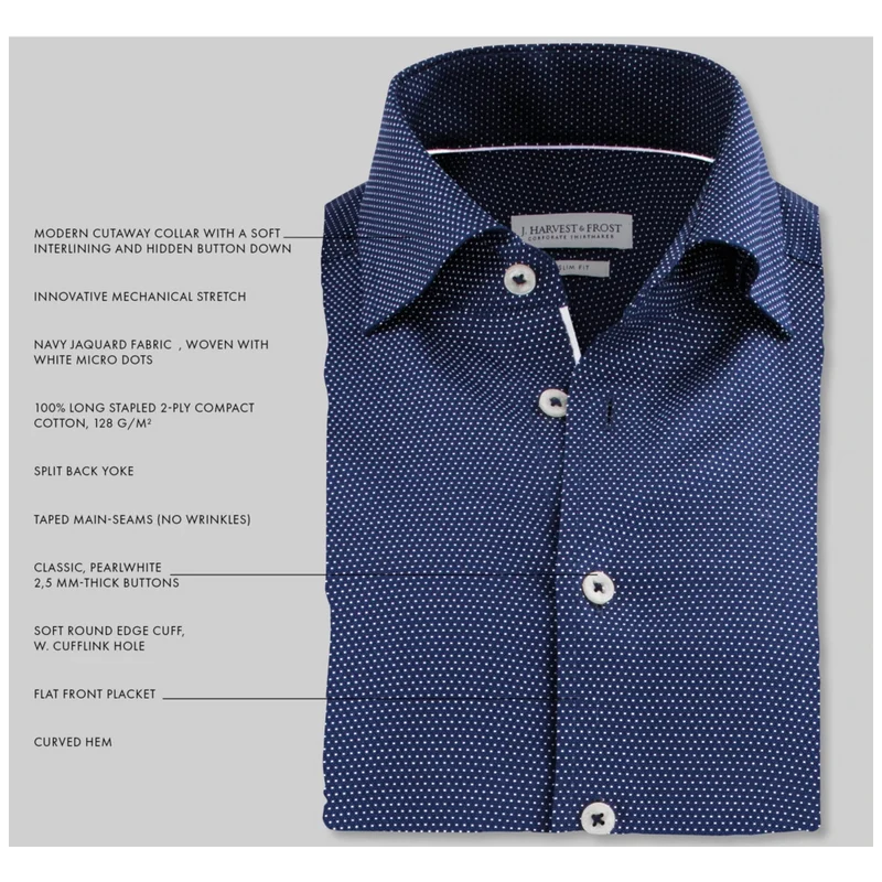 James Harvest & Frost Purple Bow 49 Overhemd Regular Fit Heren 2904901