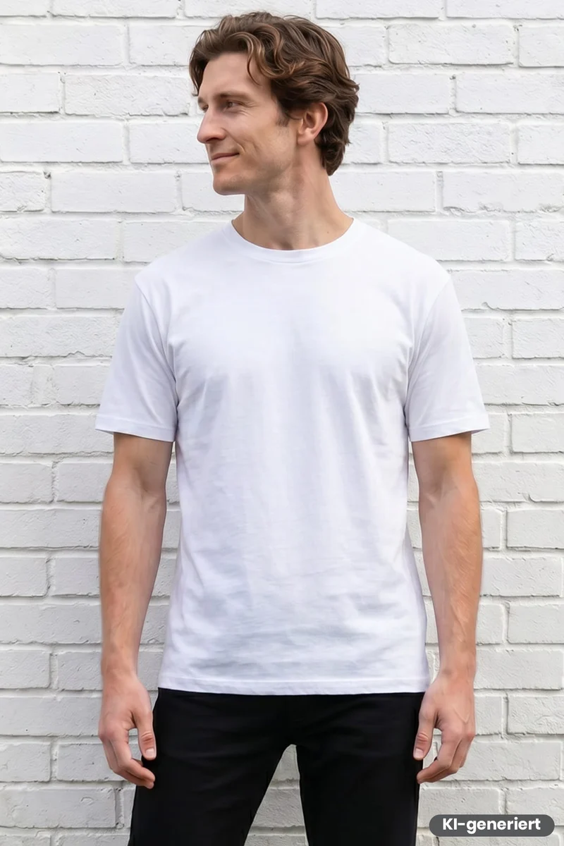 T - Shirt Rundhals / M066-03 Weiss