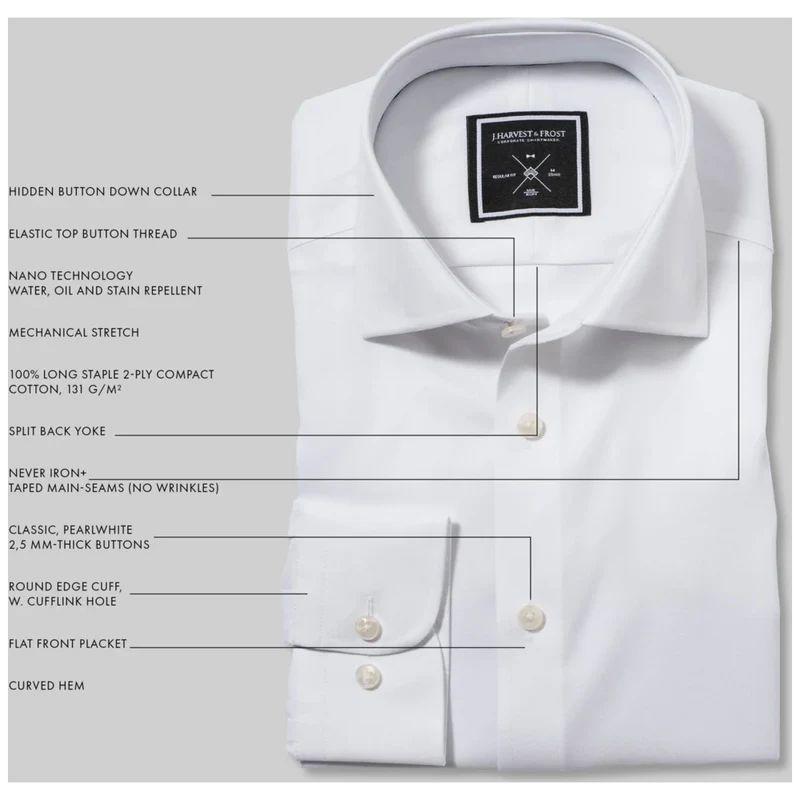 James Harvest & Frost Black Bow 60 Overhemd Regular Fit Heren 2906001