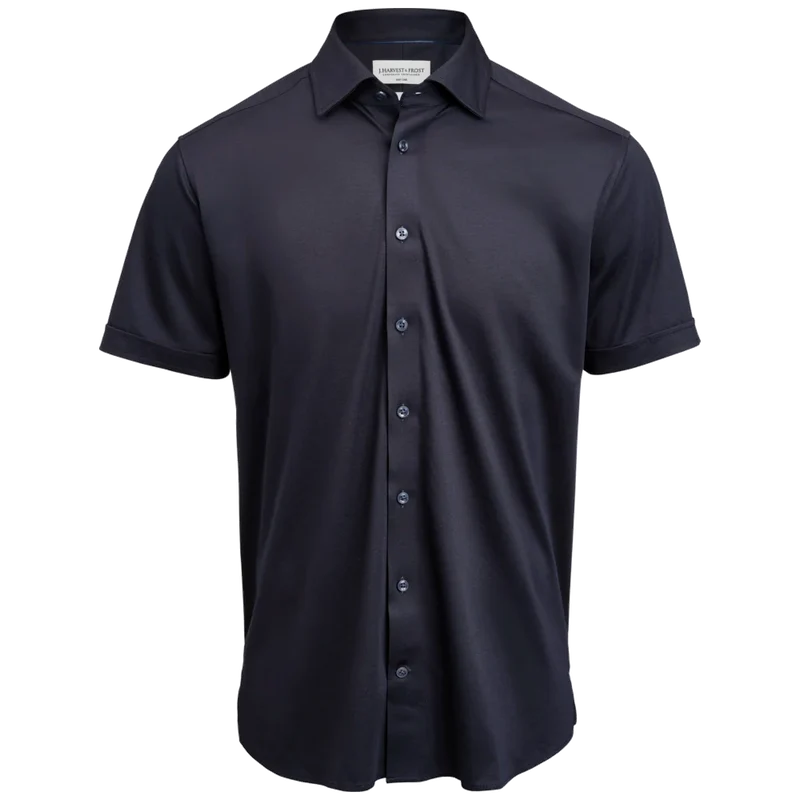 James Harvest & Frost Indigo Bow 132 S/S Overhemd Slim Fit Heren 2913222