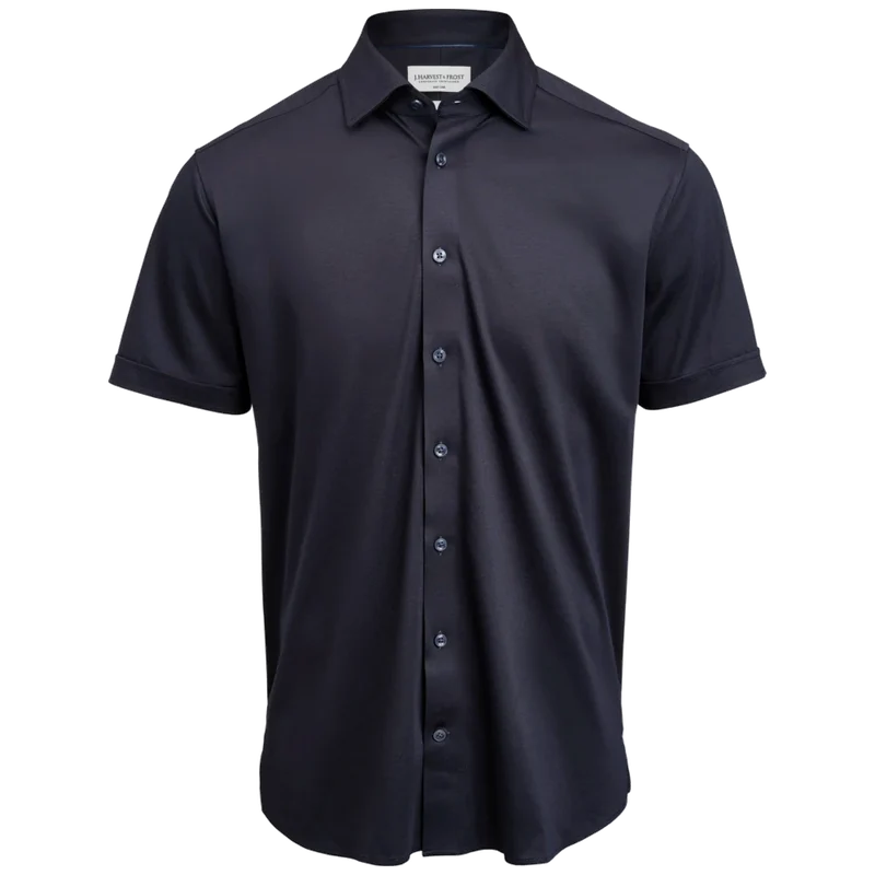 James Harvest & Frost Indigo Bow 132 S/S Overhemd Slim Fit Heren 2913222