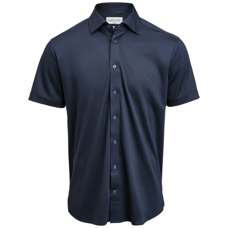 James Harvest & Frost Indigo Bow 132 S/S Overhemd Slim Fit Heren 2913222