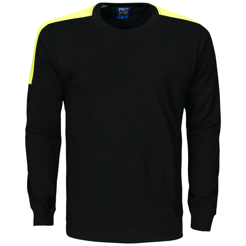 Projob Workwear 2020 T-Shirt Lange Mouwen Met Fluo Inzetstukken 642020