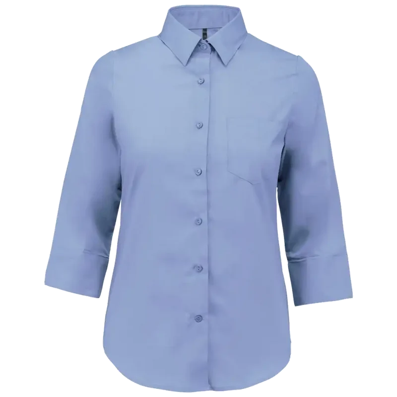 Kariban Blouse in onderhoudsvriendelijk polykatoen-popeline 3/4-mouwen dames K558
