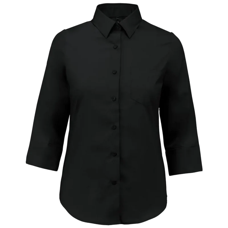 Kariban Blouse in onderhoudsvriendelijk polykatoen-popeline 3/4-mouwen dames K558