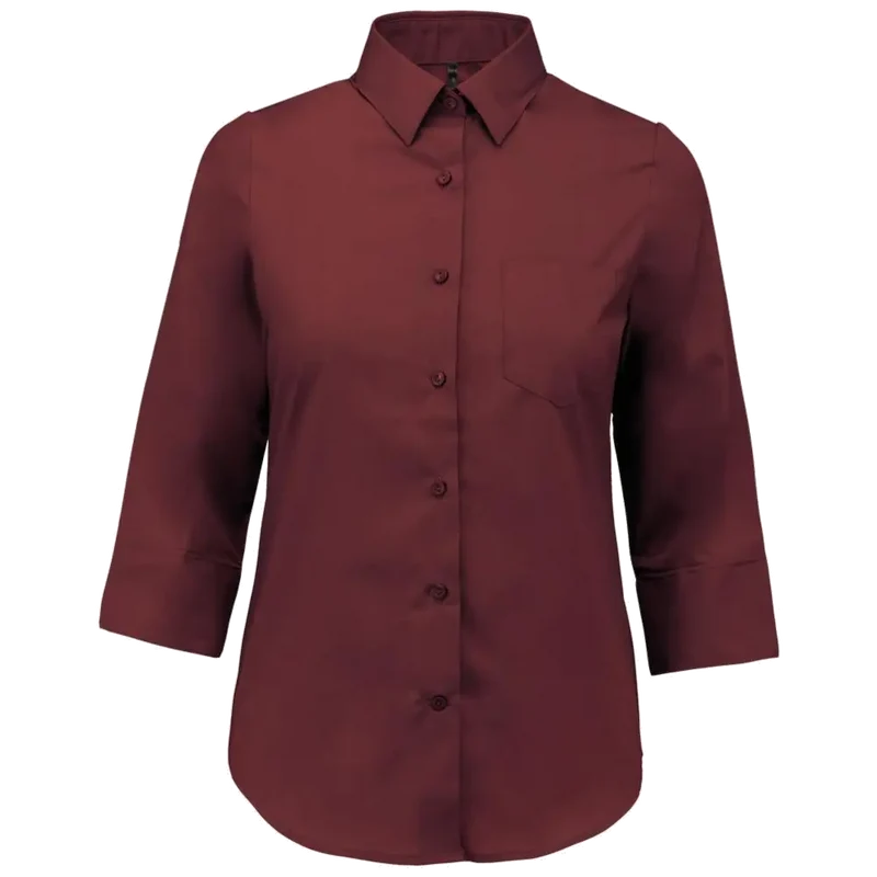 Kariban Blouse in onderhoudsvriendelijk polykatoen-popeline 3/4-mouwen dames K558