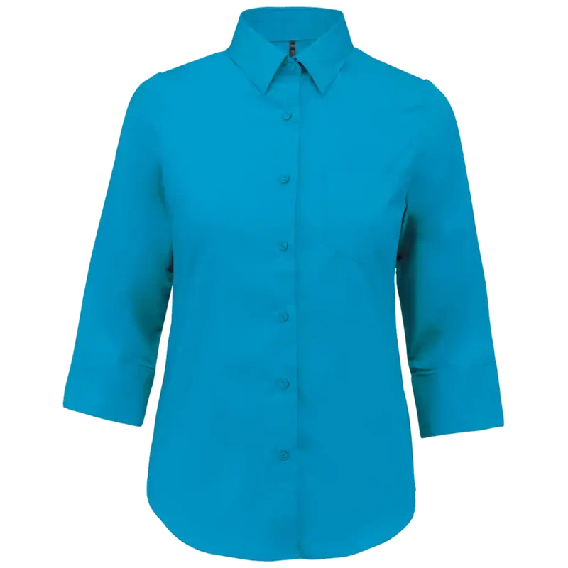 Kariban Blouse in onderhoudsvriendelijk polykatoen-popeline 3/4-mouwen dames K558
