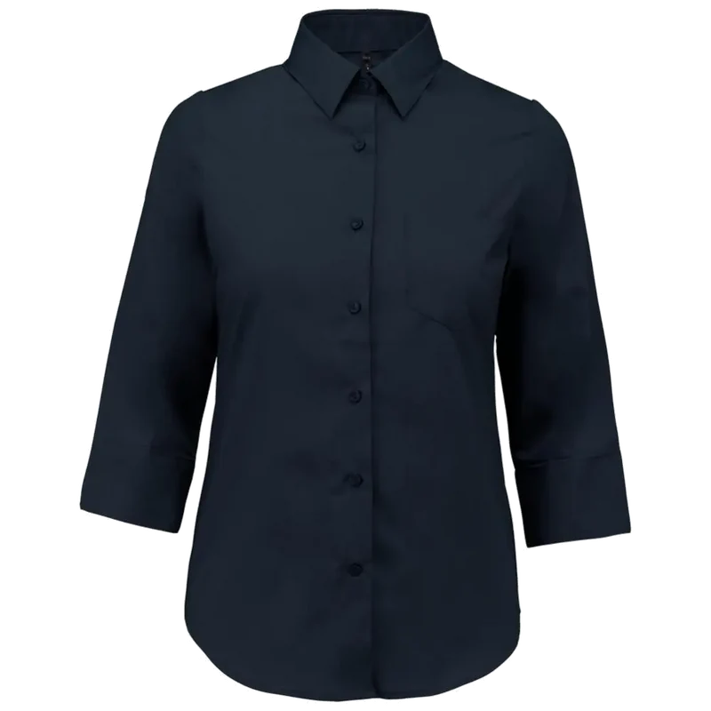 Kariban Blouse in onderhoudsvriendelijk polykatoen-popeline 3/4-mouwen dames K558