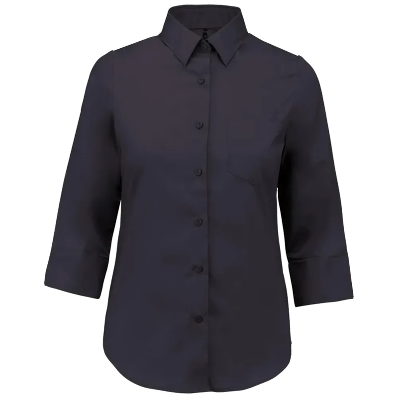 Kariban Blouse in onderhoudsvriendelijk polykatoen-popeline 3/4-mouwen dames K558