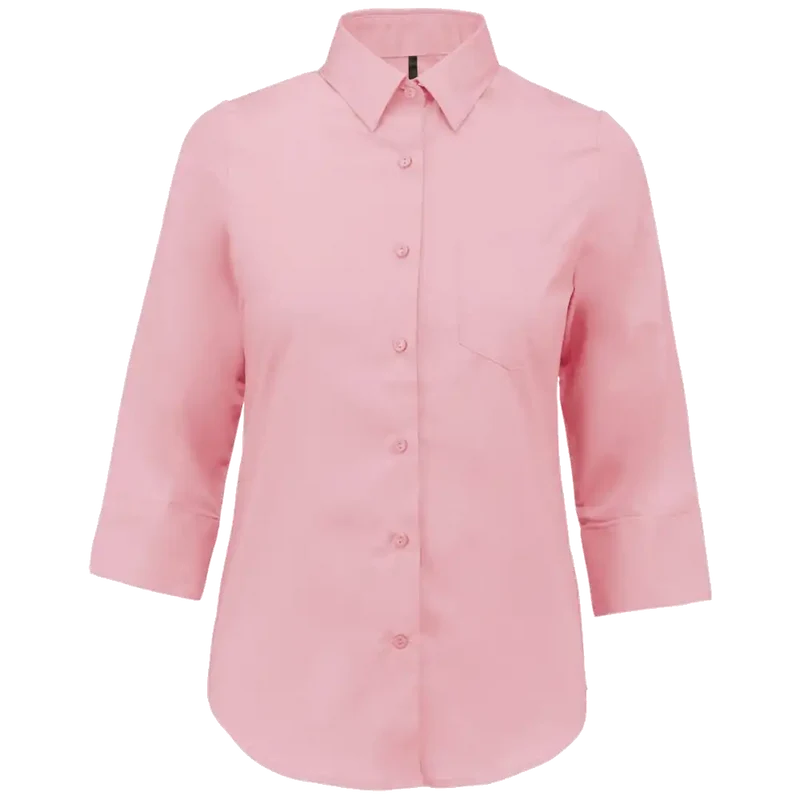 Kariban Blouse in onderhoudsvriendelijk polykatoen-popeline 3/4-mouwen dames K558
