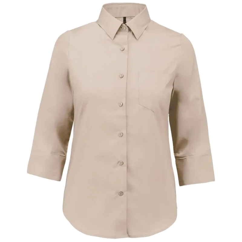 Kariban Blouse in onderhoudsvriendelijk polykatoen-popeline 3/4-mouwen dames K558