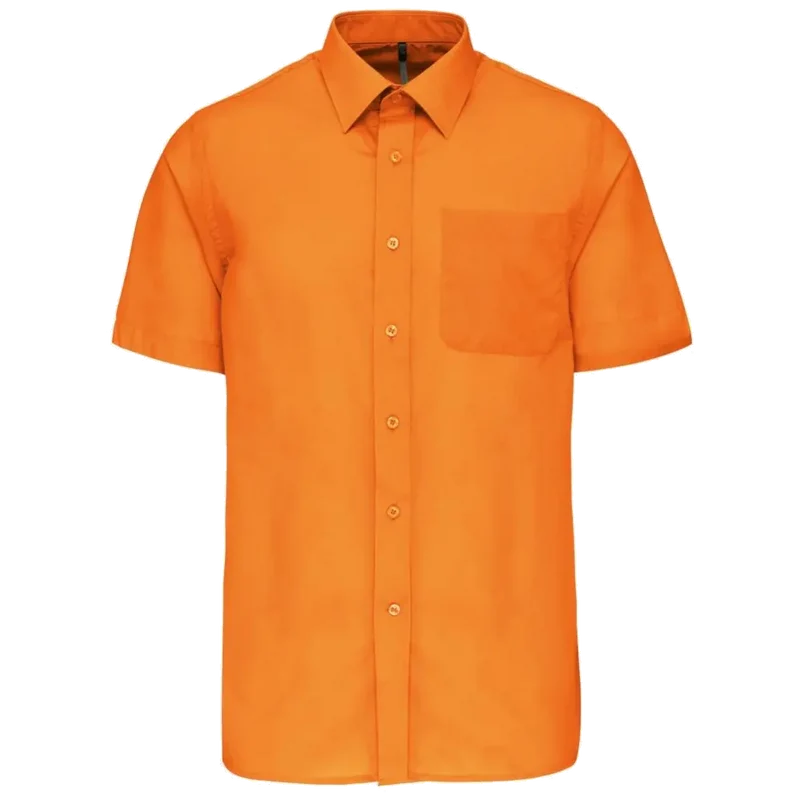 Kariban Overhemd in onderhoudsvriendelijk polykatoen-popeline korte mouwen heren K551