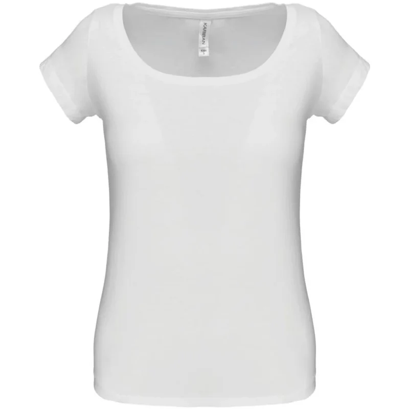 Kariban Dames-t-shirt korte mouwen met boothals K384